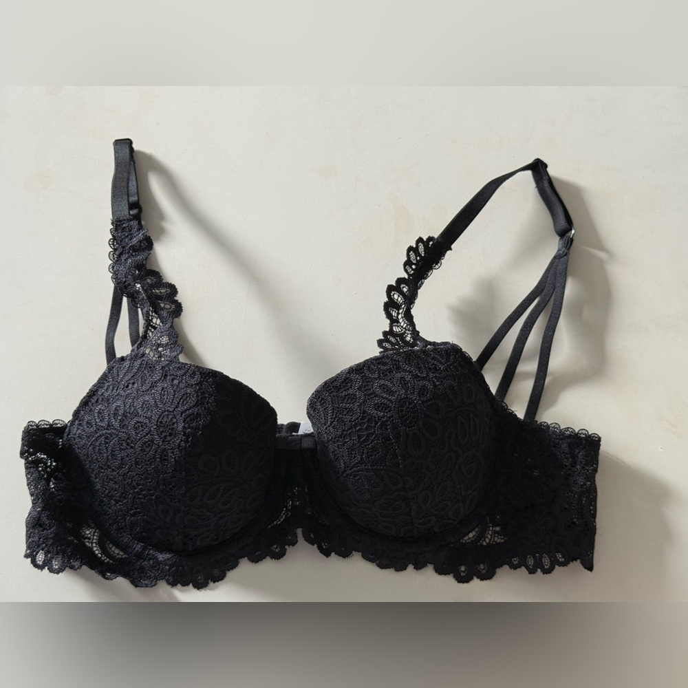 French Etam Chic Black Lace Underwire Bra